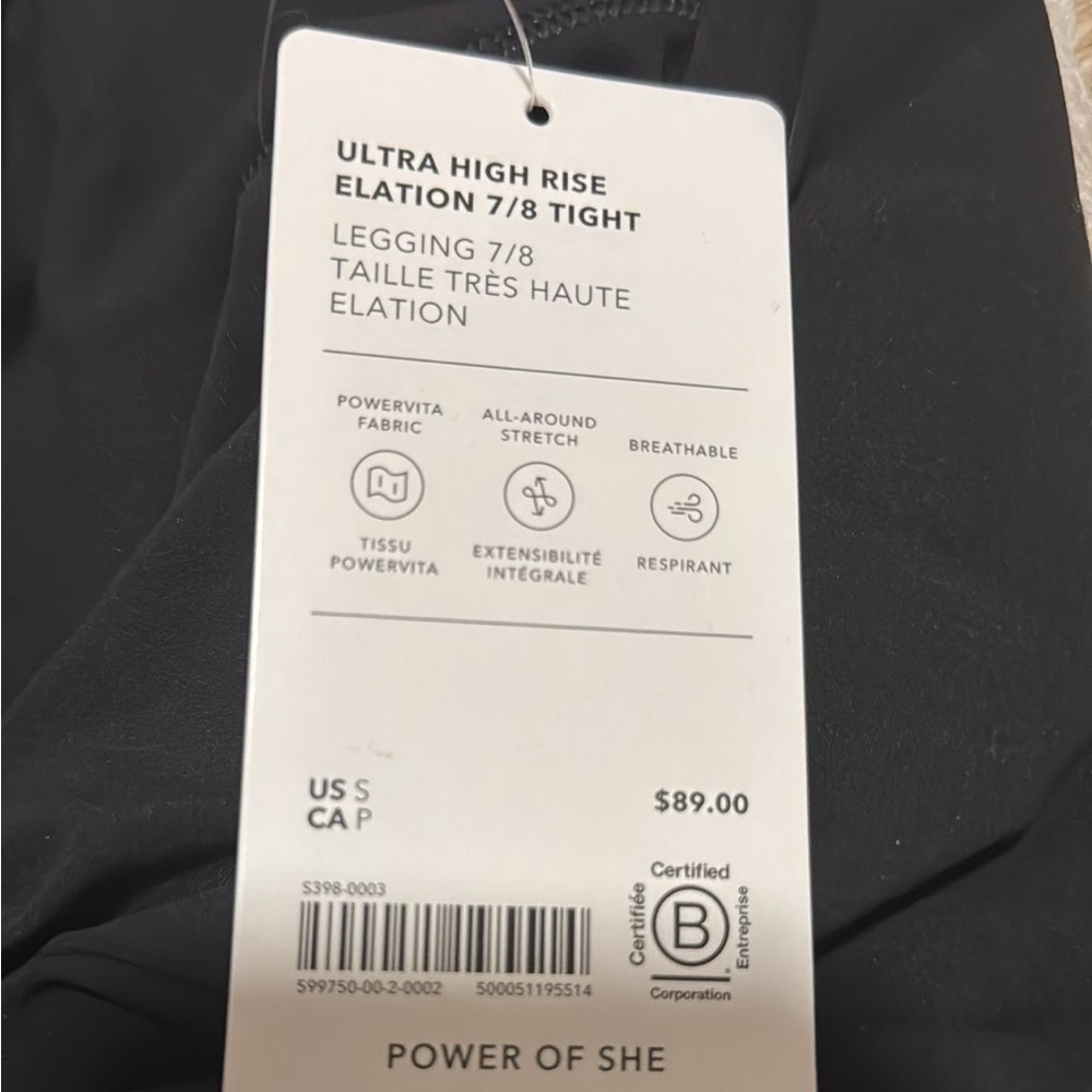 Athleta ELATION ULTRA HIGH RISE 7/8 LEGGING // Black #599750 - Picture 13 of 16